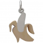 Sterling Silver Banana Charm with Bronze 20x11mm