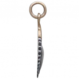 Sterling Silver Heart Pendant with Bronze Flame 22x12mm