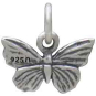 Sterling Silver Textured Butterfly Charm 11x11mm