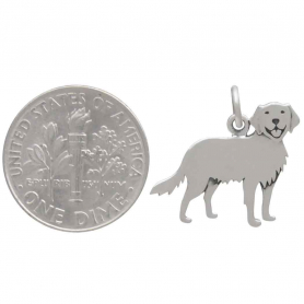 Sterling Silver Golden Retriever Dog Charm
