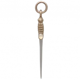 Sterling Silver Medium Sword Charm with Bronze Side View