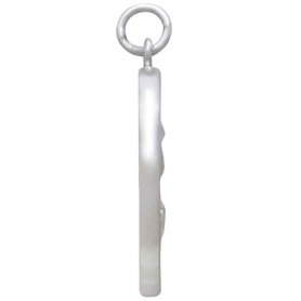 Sterling Silver Dolphin Jumping in Waves Pendant