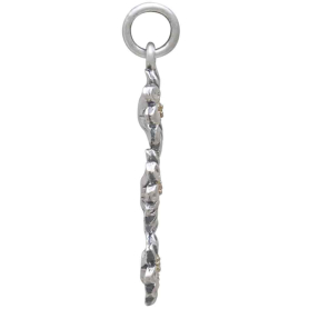 Mixed Metal Daisy Cluster Charm Side View