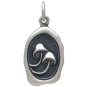 Sterling Silver Mushroom Wax Seal Charm 23x11mm front view