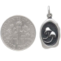 Sterling Silver Mushroom Wax Seal Charm 23x11mm next to dime