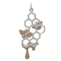 Mixed Metal Honeycomb Pendant with Dripping Honey Back View