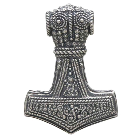 Sterling Silver Thor&rsquo;s Hammer Pendant Front View