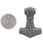 Sterling Silver Thor&rsquo;s Hammer Pendant with Dime