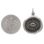 Sterling Silver Wax Seal Eye Charm with Dime