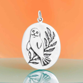 Sterling Silver Harbor Seal Pendant 30x19mm