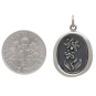 Sterling Silver Wax Seal Forget Me Not Charm with Dime