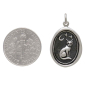 Sterling Silver Wax Seal Sitting Cat Charm with Dime