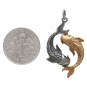 Sterling Silver and Bronze Double Koi Pendant with Dime