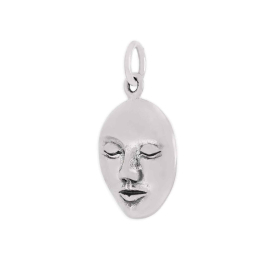 Sterling Silver Serene Goddess Face Pendant 20x11mm