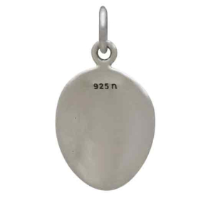 Sterling Silver Serene Goddess Face Pendant Back View