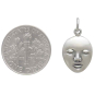 Sterling Silver Serene Goddess Face Pendant with Dime