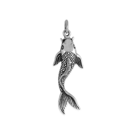 Sterling Silver Single Koi Charm 34x11mm
