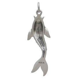 Sterling Silver Single Koi Charm Back View