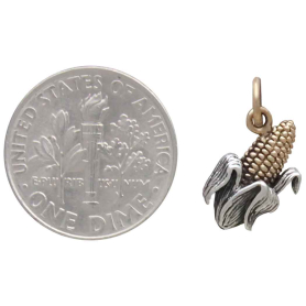 Mixed Metal Corn Cob Charm