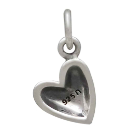 Sterling Silver Small Puffy Heart Charm Back View
