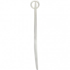 Sterling Silver Skinny Ridged Moon Pendant 43x17mm