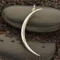 Sterling Silver Skinny Ridged Moon Pendant 43x17mm