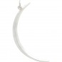 Sterling Silver Skinny Ridged Moon Pendant 43x17mm
