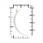Sterling Silver Skinny Ridged Moon Pendant 43x17mm
