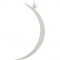 Sterling Silver Skinny Ridged Moon Pendant 43x17mm