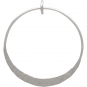 Silver Circle Pendant with Hammer Texture on Bottom 35x31mm