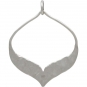 Silver Arabesque Pendant w Hammer Texture on Bottom 32x25mm