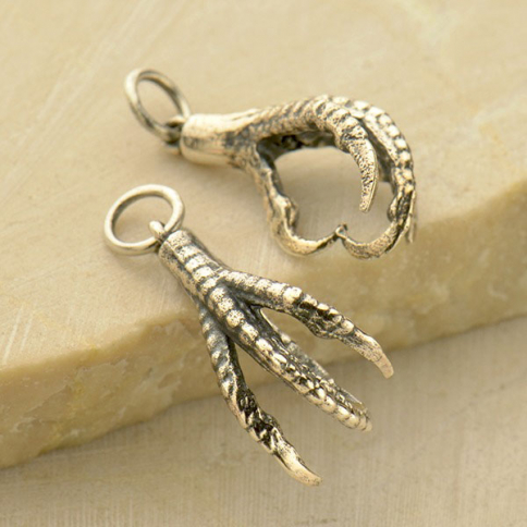 Sterling Silver Bird Claw Charm Talons 22x10mm