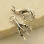 Sterling Silver Bird Claw Charm Talons 22x10mm