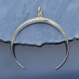 Sterling Silver Crescent Ridged Moon Pendant 35x33mm