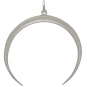 Sterling Silver Crescent Ridged Moon Pendant 35x33mm