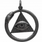 Sterling Silver All Seeing Eye and Ouroboros Pendant 26x21mm