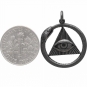 Sterling Silver All Seeing Eye and Ouroboros Pendant 26x21mm