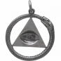 Sterling Silver All Seeing Eye and Ouroboros Pendant 26x21mm