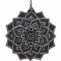 Sterling Silver Lotus Mandala Pendant 34x29mm