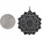 Sterling Silver Lotus Mandala Pendant 34x29mm
