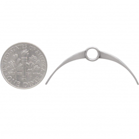 Sterling Silver Arch Link with Circle in the Center 14x36mm