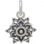 Sterling Silver Lotus Mandala Charm with Granulation 15x10mm