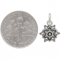 Sterling Silver Lotus Mandala Charm with Granulation 15x10mm