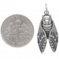 Sterling Silver Cicada Charm 28x11mm
