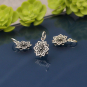 Sterling Silver Flower Mandala Charm 16x10mm