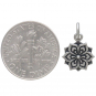 Sterling Silver Flower Mandala Charm 16x10mm