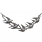Sterling Silver Flock of Birds Pendant Festoon 20x44mm