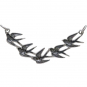 Sterling Silver Flock of Birds Pendant Festoon 20x44mm
