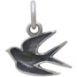Sterling Silver Swallow Charm 14x11mm