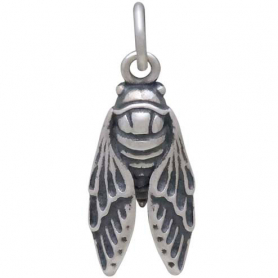 Sterling Silver Small Cicada Charm 21x8mm
